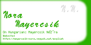 nora mayercsik business card